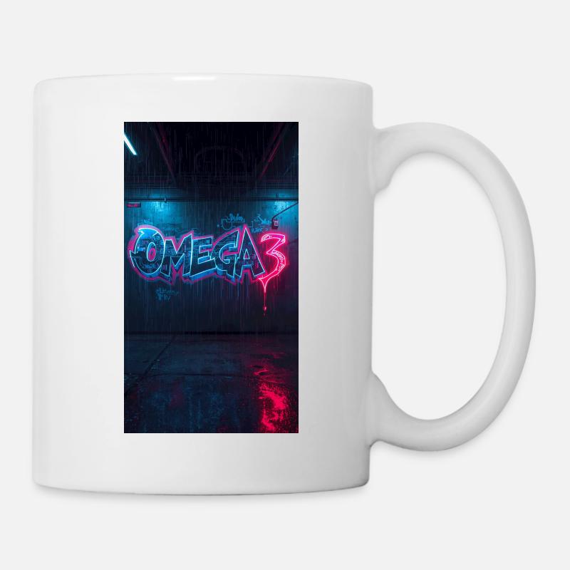 Omega3 Neon Graffiti - Tasse - Weiß