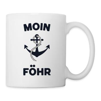 Moin Föhr – Maritimes Anker-Design - Tasse - Weiß - Rechts