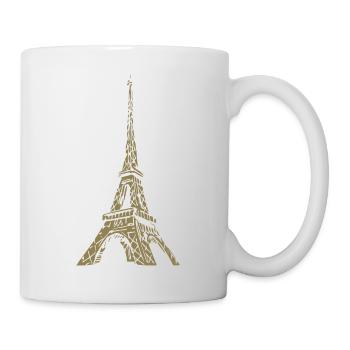 Eiffelturm Paris minimalistisches Wahrzeichen - Tasse - Weiß - Rechts