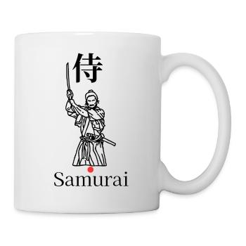 Samurai Symbol Minimal Schwarz Weiß Rot - Tasse - Weiß - Rechts