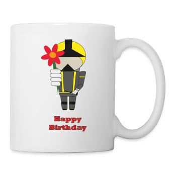 Happy Birthday - with flowers - Fire Brigade - Mug - white - Right