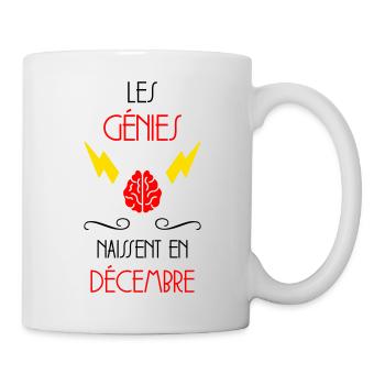 les génies naissent en Décembre - Naissance - HPI - Mug blanc - blanc - Droite