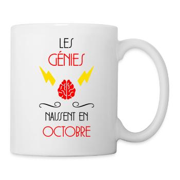 les génies naissent en Octobre - Anniversaire - Mug blanc - blanc - Droite