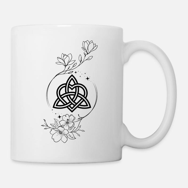 Schwarzer Schmuck eines Blumenbogens - Tasse - Weiß