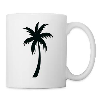 Tropische Palmen-Silhouette Geschenk Sommer - Tasse - Weiß - Rechts