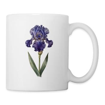 Purple iris on delicate stem - Mug - white - Right