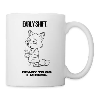 Chemise Fox du Shift Tôt – Prête à partir. Je suis là. - Mug blanc - blanc - Droite