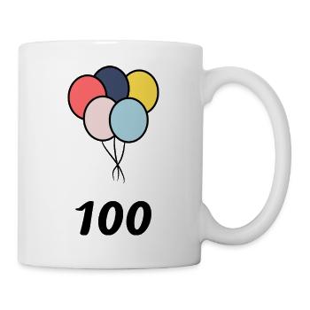 100. 100 YEARS. 100th ANNIVERSARY. BIRTHDAY 100 - Mug - white - Right