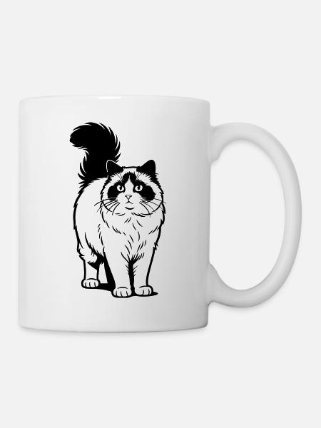 Ragdoll-Katze - Tasse - Weiß