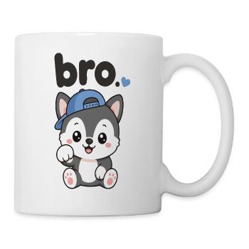 Frère Husky à la Casquette Bleue - Mug blanc - blanc - Droite