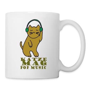 Katze mag pop music - Tasse - Weiß - Rechts