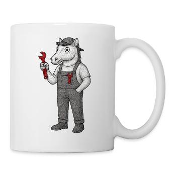Horse Mechanic with Wrench - Mug - white - Right