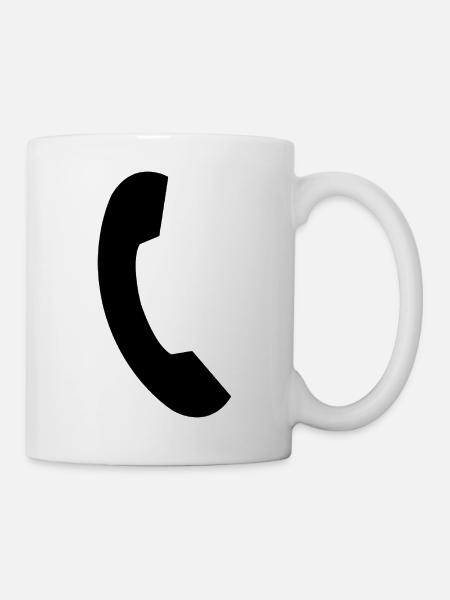 Kabeltelefon - Tasse - Weiß