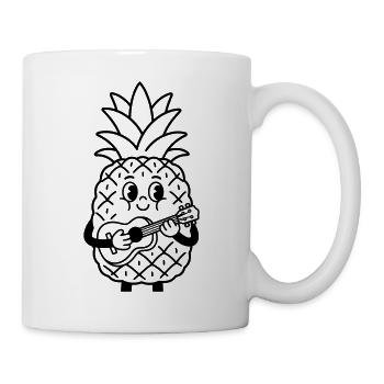 Ananas mit Ukulele - Tasse - Weiß - Rechts