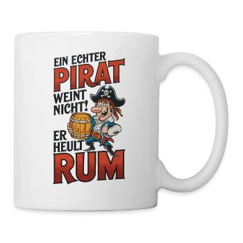 Piratenspruch: Rum statt Weinen - Tasse - Weiß - Rechts