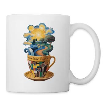 Kaffee T-Shirt With Love – Künstlerische Tassen - Tasse - Weiß - Rechts