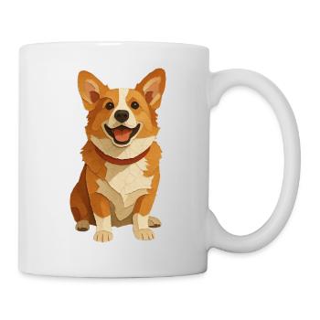 Portrait de papier Corgi - Collage - Mug blanc - blanc - Droite