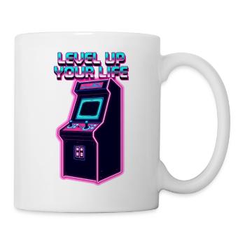 Level Up Your Life Neon Arcade - Tasse - Weiß - Rechts