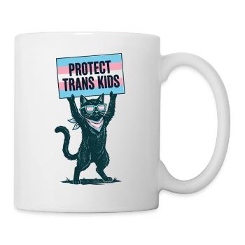 Mois de la Fierté LGBTQ - Protéger les enfants trans - Mug blanc - blanc - Droite