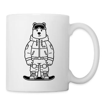 Bear Snowboarder - Mug blanc - blanc - Droite