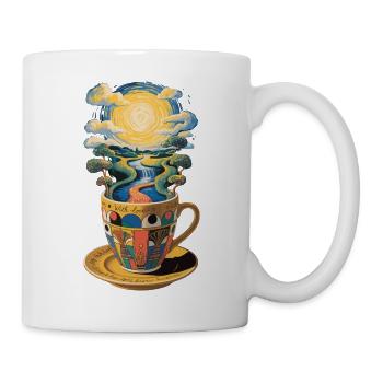 Coffee Art mit Tasse Künstlerisches Tassen Motiv - Tasse - Weiß - Rechts