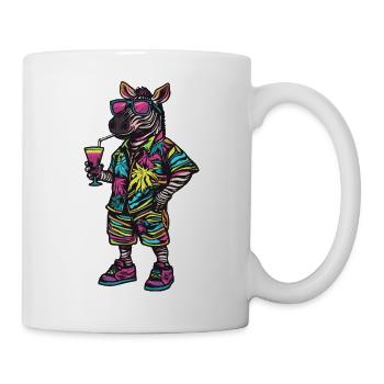 Zebra Comic Sommer - Tasse - Weiß - Rechts