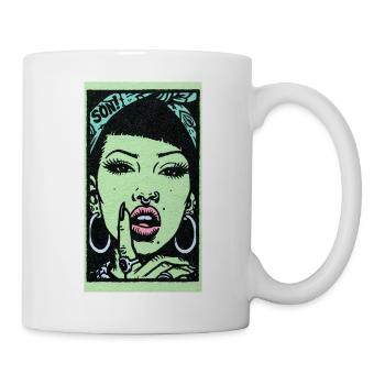 Black female portrait #5 - Mug - white - Right