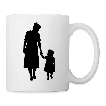 Silhouette familiale Chers enfants Parents Maman Papa - Mug blanc - blanc - Droite