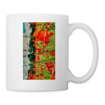 Poppies in Field with Handwritten Text - Mug - white - Right