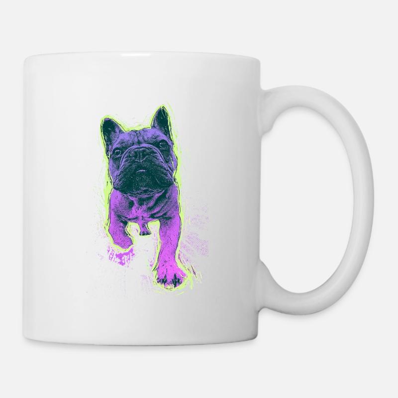 Éclaboussure néon Bouledogue - Mug blanc - blanc