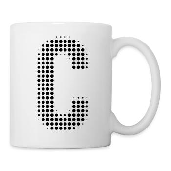 Buchstabe C – Punktmuster Initial Design - Tasse - Weiß - Rechts