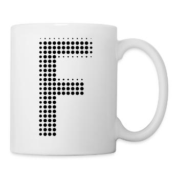 Buchstabe F – Punktmuster Initial Design - Tasse - Weiß - Rechts