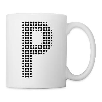 Buchstabe P – Punktmuster Initial Design - Tasse - Weiß - Rechts