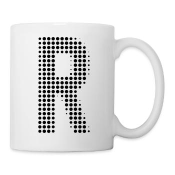 Buchstabe R – Punktmuster Initial Design - Tasse - Weiß - Rechts
