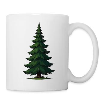 Pine Silhouette Forest Design - Mug - white - Right