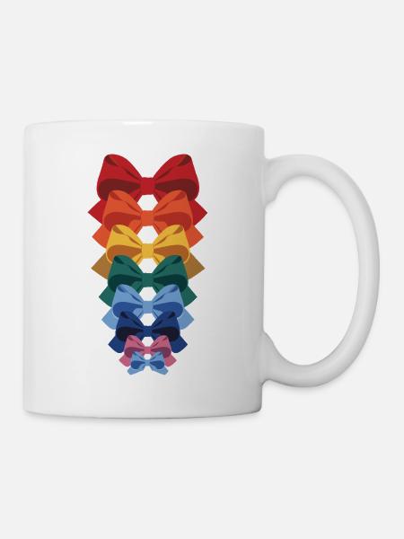 Bunte Schleifen Regenbogen Vielfalt - Tasse - Weiß