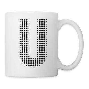 Buchstabe U – Punktmuster Initial Design - Tasse - Weiß - Rechts