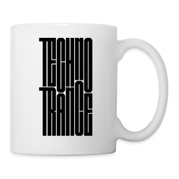 Techno-Trance-Typografie - Tasse - Weiß - Rechts