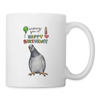 Joyeuse anniversaire des pigeons - Mug blanc - blanc - Droite