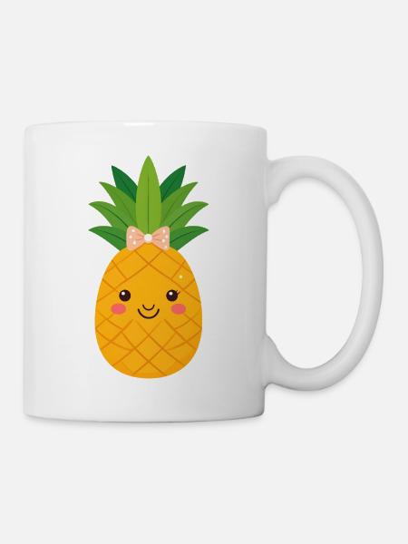 Süße Ananas mit Schleife - Tasse - Weiß