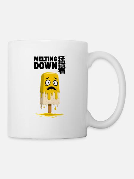 Schmelzendes Zitronen-Eis am Stiel - Tasse - Weiß