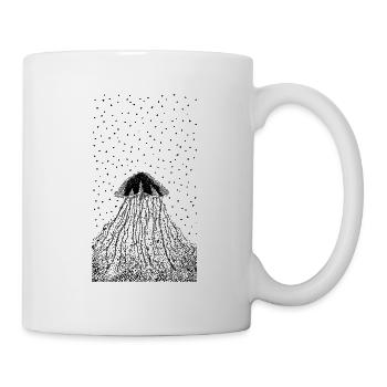 Minimalist Jellyfish Black and White - Mug - white - Right