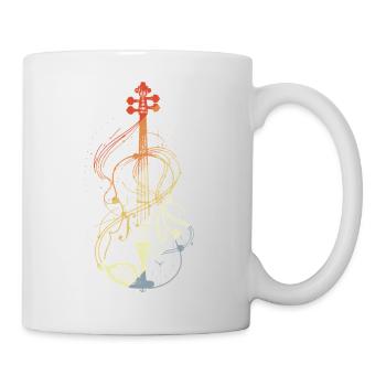 Art au trait du violon style rétro - Mug blanc - blanc - Droite