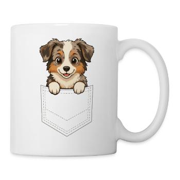 Australischer Schäferhund-welpen-cartoon, Der - Tasse - Weiß - Rechts