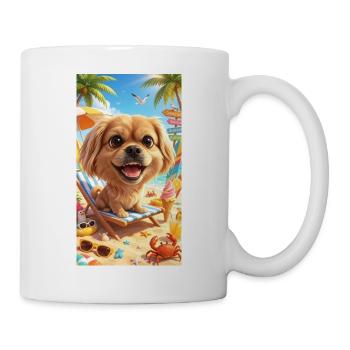 Strandhund Spaß in der Sonne - Tasse - Weiß - Rechts