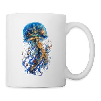 Fairytale jellyfish and submerged palace - Mug - white - Right