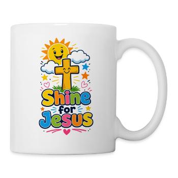 Shine for Jesus colorful cross message - Mug - white - Right