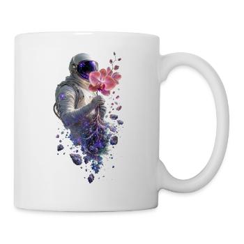 Kosmische Astronautin und Orchidee - Tasse - Weiß - Rechts