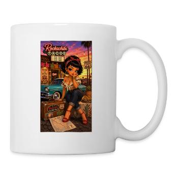 Penelope Pinup Road 66 Vintage 50er - Chibi Kek-In - Tasse - Weiß - Rechts