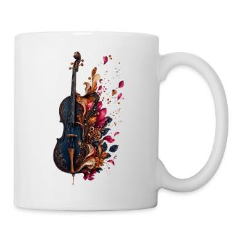 Barocke Blumengeige - Tasse - Weiß - Rechts